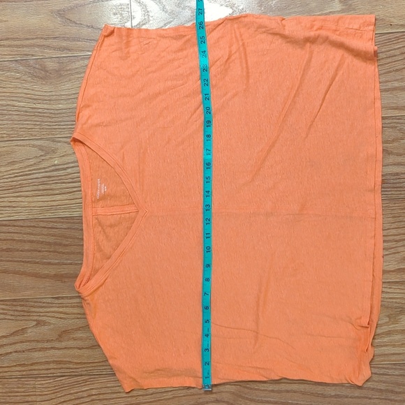 Eileen Fisher Orange Boxy Crop T-Shirt - Picture 2 of 6